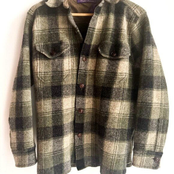Ralph Lauren Purple Label 50th Anniversary Wool Cashmere Plaid Shacket  M - Picture 3 of 10